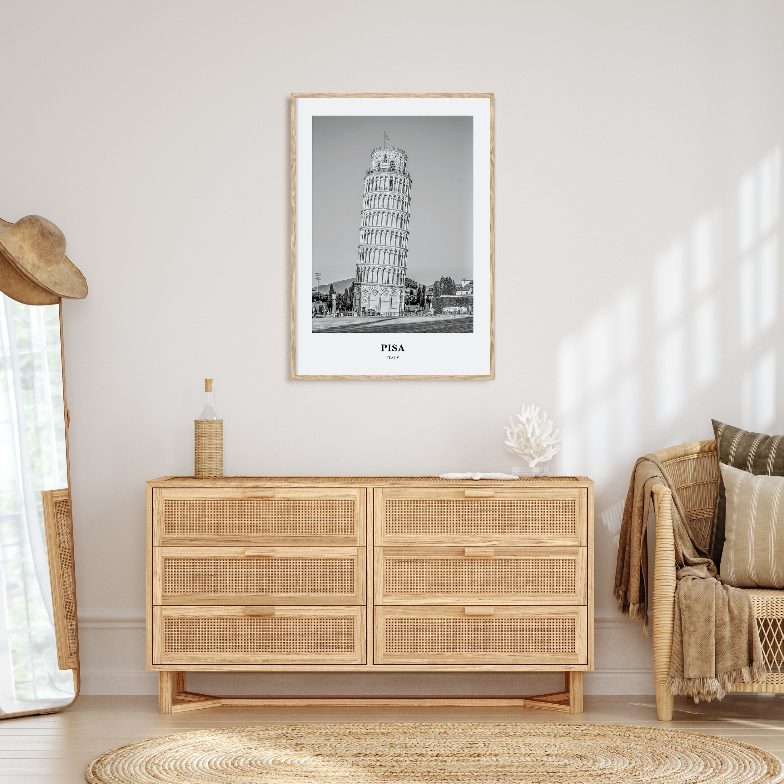 Pisa Portrait B&W Poster