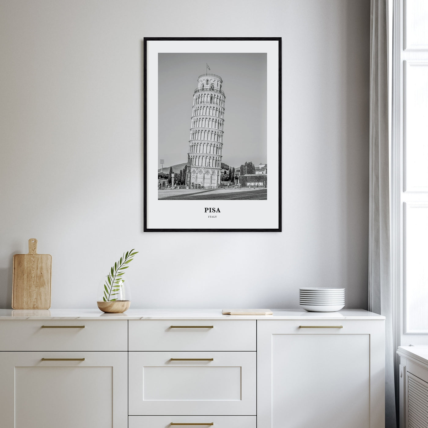 Pisa Portrait B&W Poster
