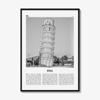 Pisa Print Black and White, Pisa Wall Art, Pisa Poster, Pisa Photo, Pisa Wall Décor, Italy, Italia, Tuscany, Travel Poster Print, Europe