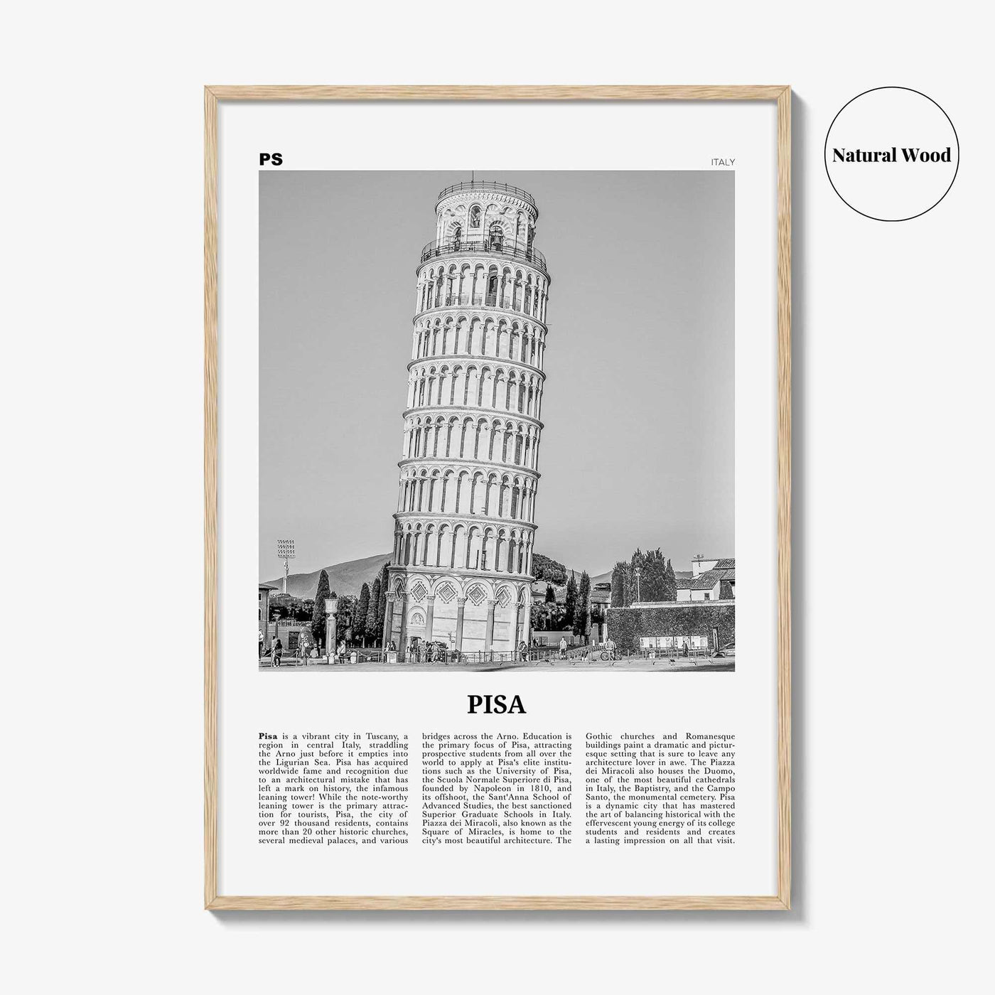 Pisa Print Black and White, Pisa Wall Art, Pisa Poster, Pisa Photo, Pisa Wall Décor, Italy, Italia, Tuscany, Travel Poster Print, Europe