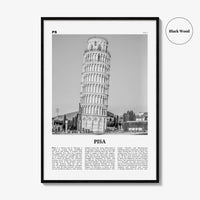 Pisa Print Black and White, Pisa Wall Art, Pisa Poster, Pisa Photo, Pisa Wall Décor, Italy, Italia, Tuscany, Travel Poster Print, Europe