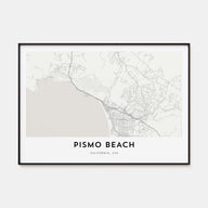 Pismo Beach Map Landscape Poster