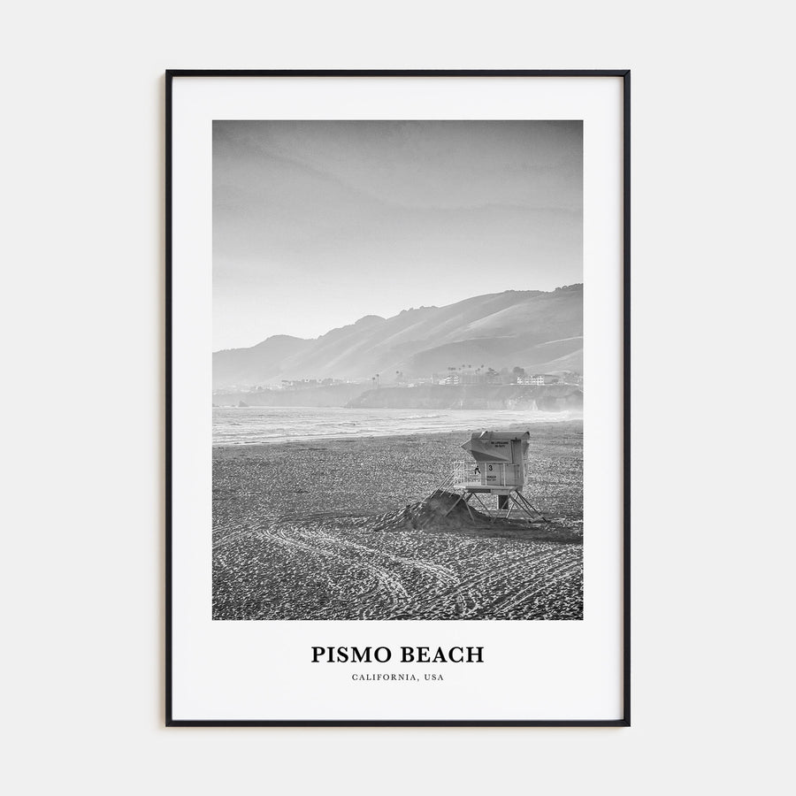 Pismo Beach Portrait B&W Poster