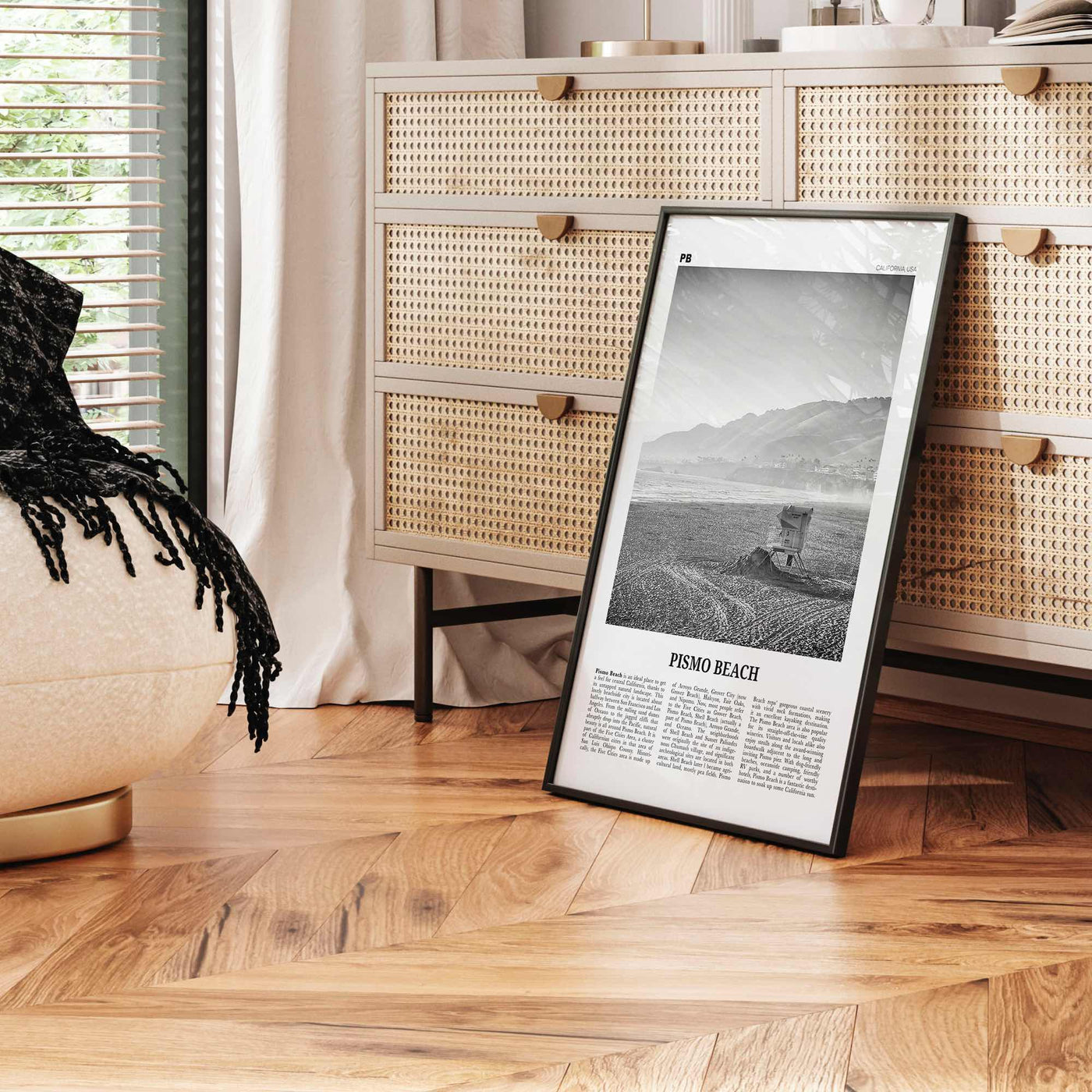 Pismo Beach Print Black and White, Pismo Beach Wall Art, Pismo Beach Poster, Pismo Beach Photo, California, USA United States, North America