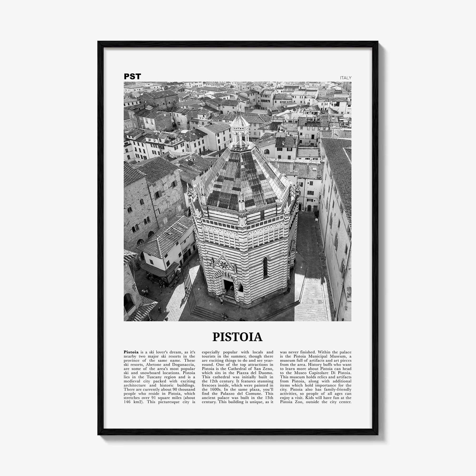 Pistoia Print Black and White, Pistoia Wall Art, Pistoia Poster, Pistoia Photo, Pistoia Wall Décor, Pistoia Map, Italy