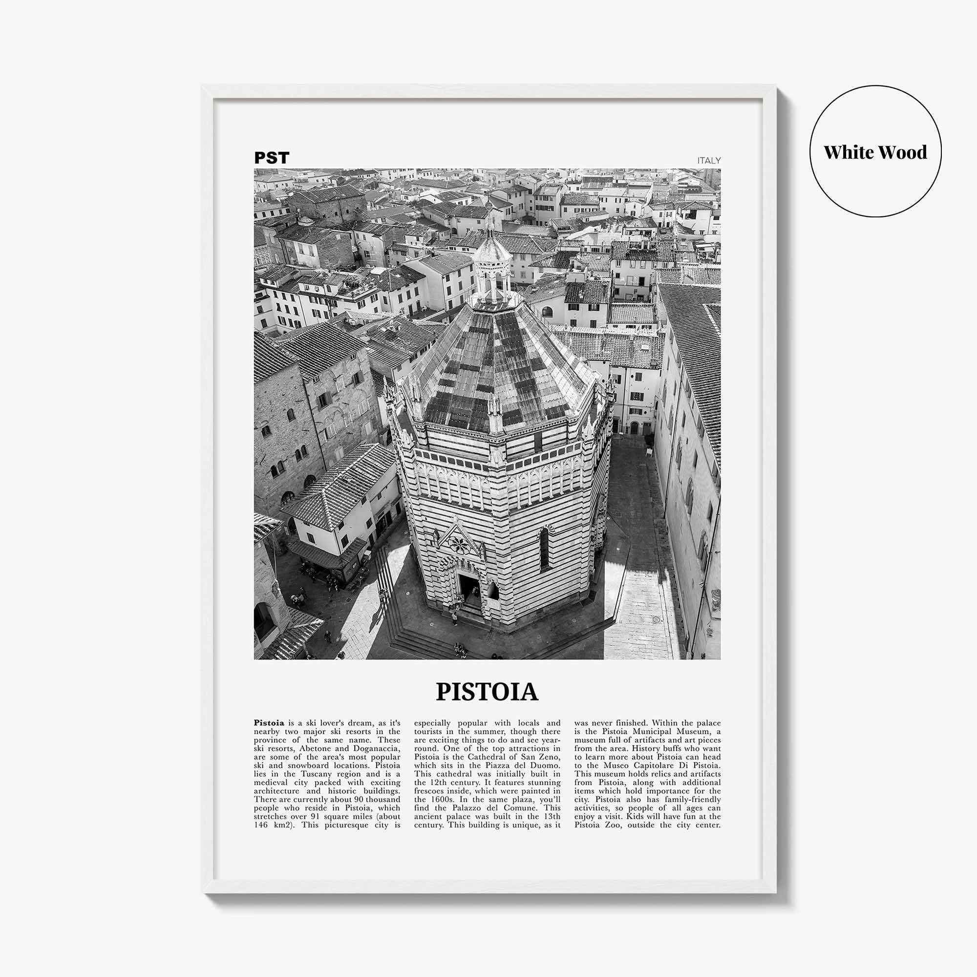 Pistoia Print Black and White, Pistoia Wall Art, Pistoia Poster, Pistoia Photo, Pistoia Wall Décor, Pistoia Map, Italy
