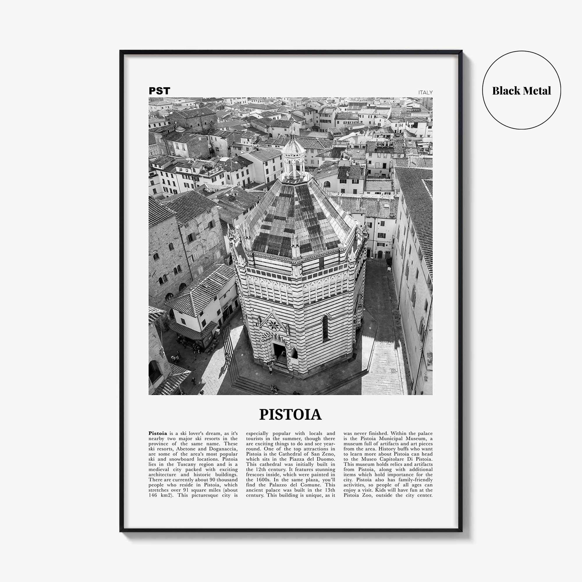 Pistoia Print Black and White, Pistoia Wall Art, Pistoia Poster, Pistoia Photo, Pistoia Wall Décor, Pistoia Map, Italy