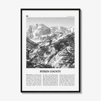 Pitkin County Print Black and White, Pitkin County Wall Art, Pitkin County Poster, Pitkin County Photo, Pitkin County Wall Décor, Pitkin Map
