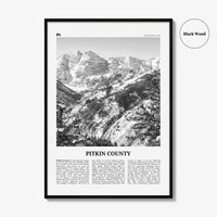 Pitkin County Print Black and White, Pitkin County Wall Art, Pitkin County Poster, Pitkin County Photo, Pitkin County Wall Décor, Pitkin Map