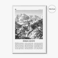 Pitkin County Print Black and White, Pitkin County Wall Art, Pitkin County Poster, Pitkin County Photo, Pitkin County Wall Décor, Pitkin Map