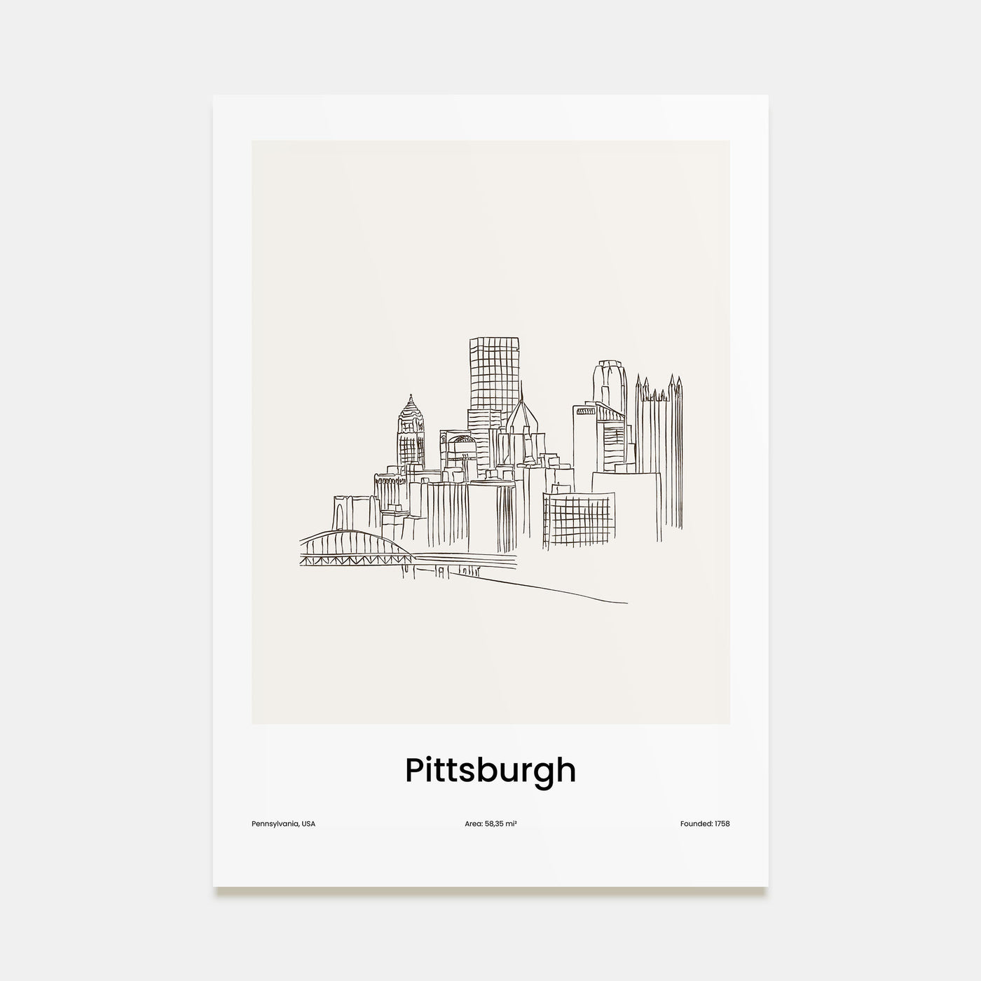 Pittsburgh Drawn Poster