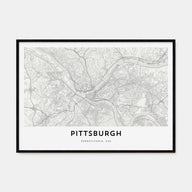 Pittsburgh Map Landscape Poster