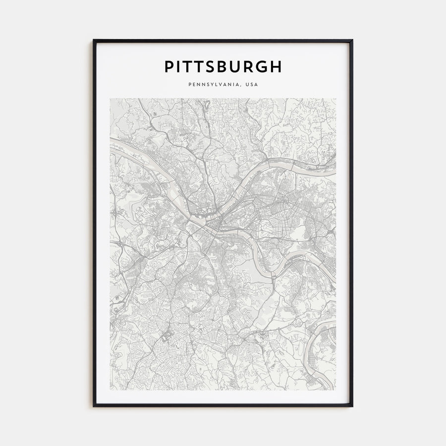 Pittsburgh Map Portrait Poster