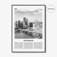 Pittsburgh Print Black and White No 1, Pittsburgh Wall Art, Pittsburgh Poster, Pittsburgh Photo, Pennsylvania, USA, United States
