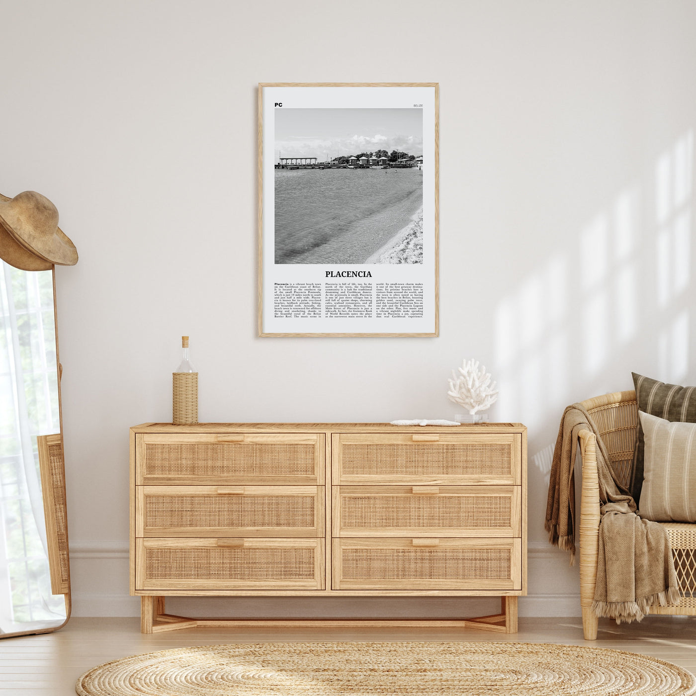 Placencia Travel B&W Poster