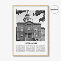 Placer County Print Black and White, Placer County Wall Art, Placer County Poster, Placer County Photo, Placer County Wall Décor, Placer Map