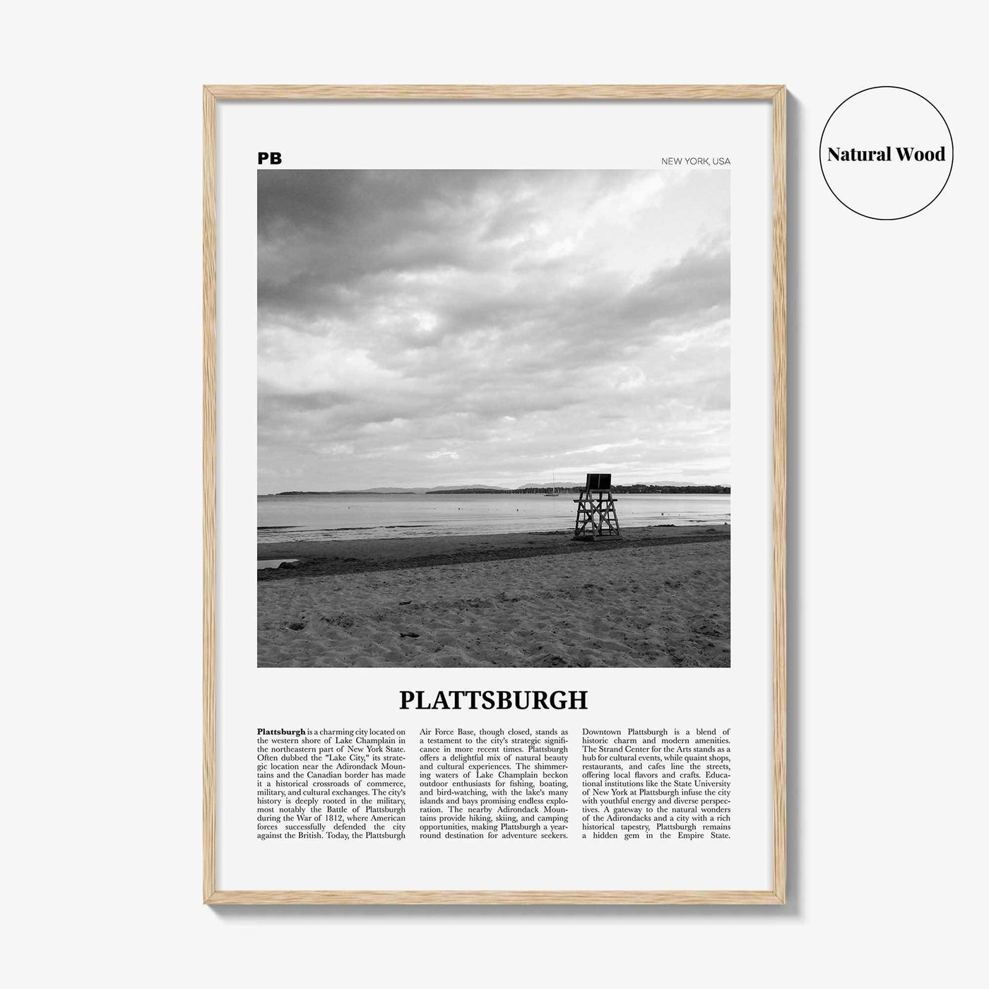 Plattsburgh Print Black and White, Plattsburgh Wall Art, Plattsburgh Poster, Plattsburgh Photo, Plattsburgh Wall Décor