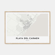 Playa del Carmen Map Landscape Poster