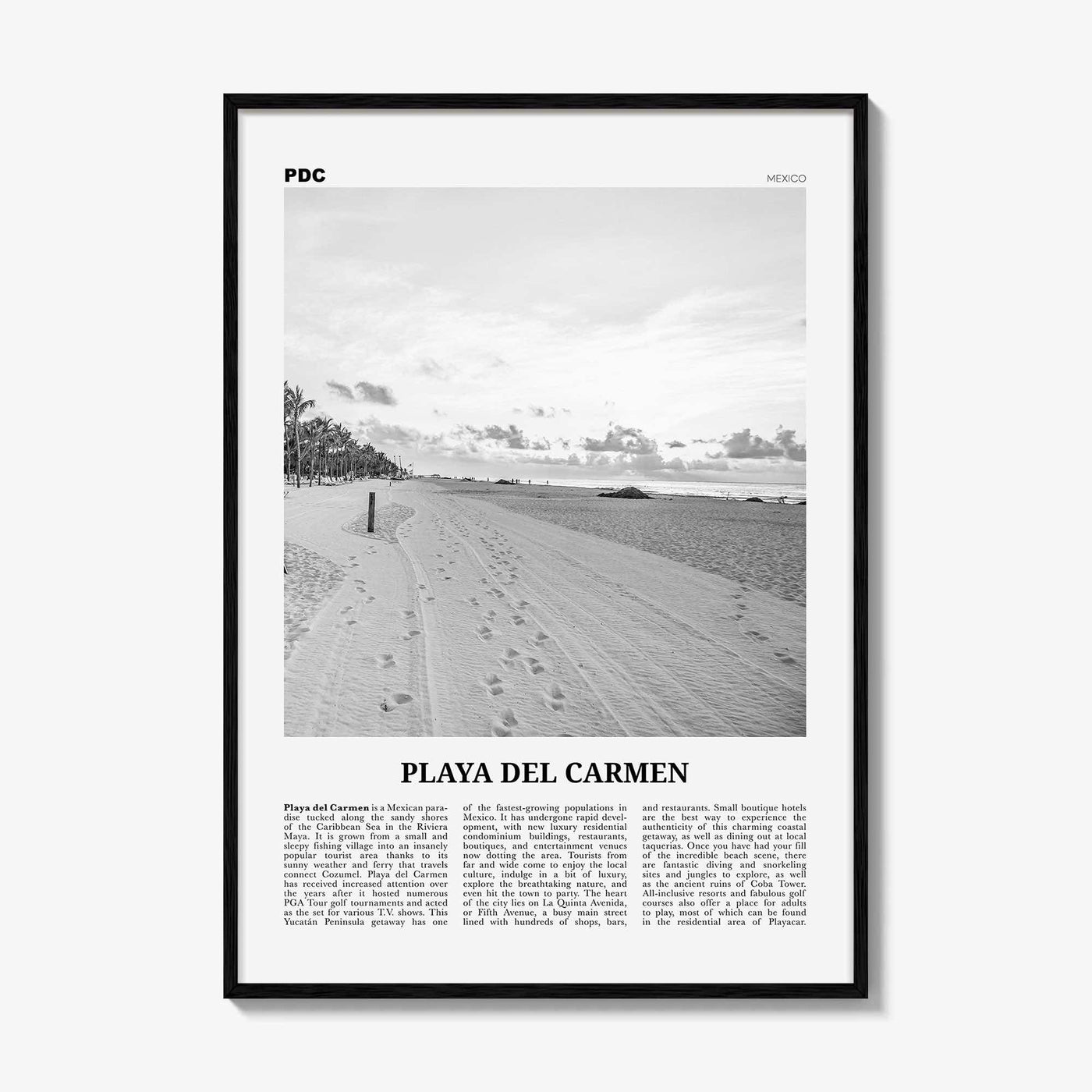 Playa del Carmen Print Black and White, Playa del Carmen Wall Art, Playa del Carmen Poster, Playa del Carmen Photo, Solidaridad, Mexico