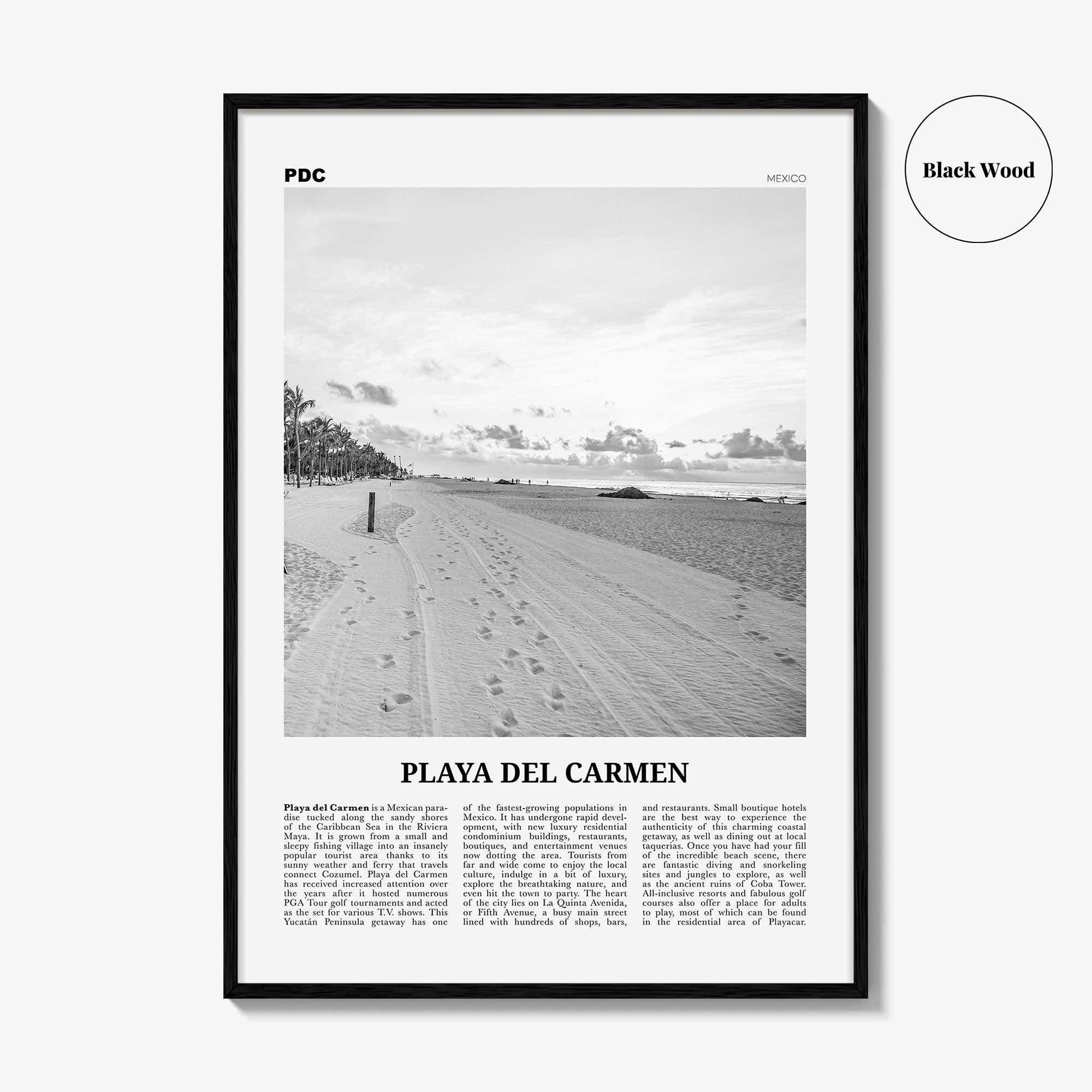 Playa del Carmen Print Black and White, Playa del Carmen Wall Art, Playa del Carmen Poster, Playa del Carmen Photo, Solidaridad, Mexico