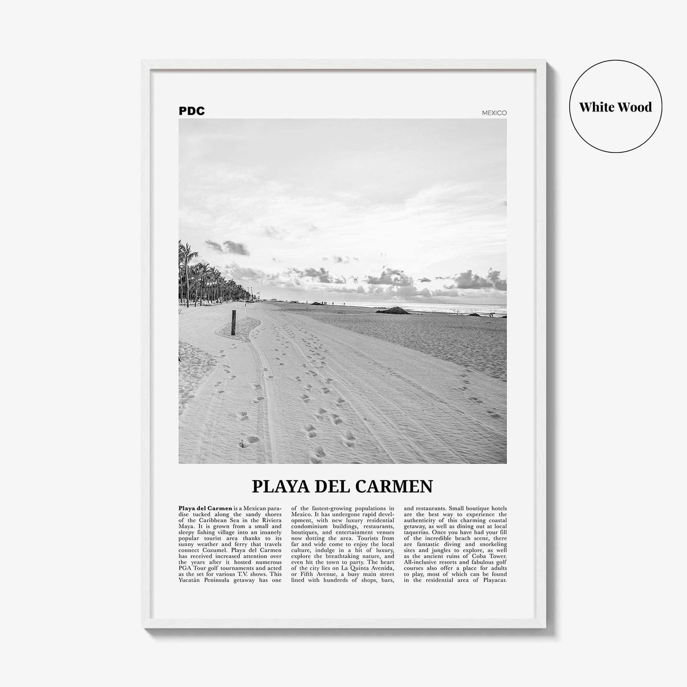 Playa del Carmen Print Black and White, Playa del Carmen Wall Art, Playa del Carmen Poster, Playa del Carmen Photo, Solidaridad, Mexico