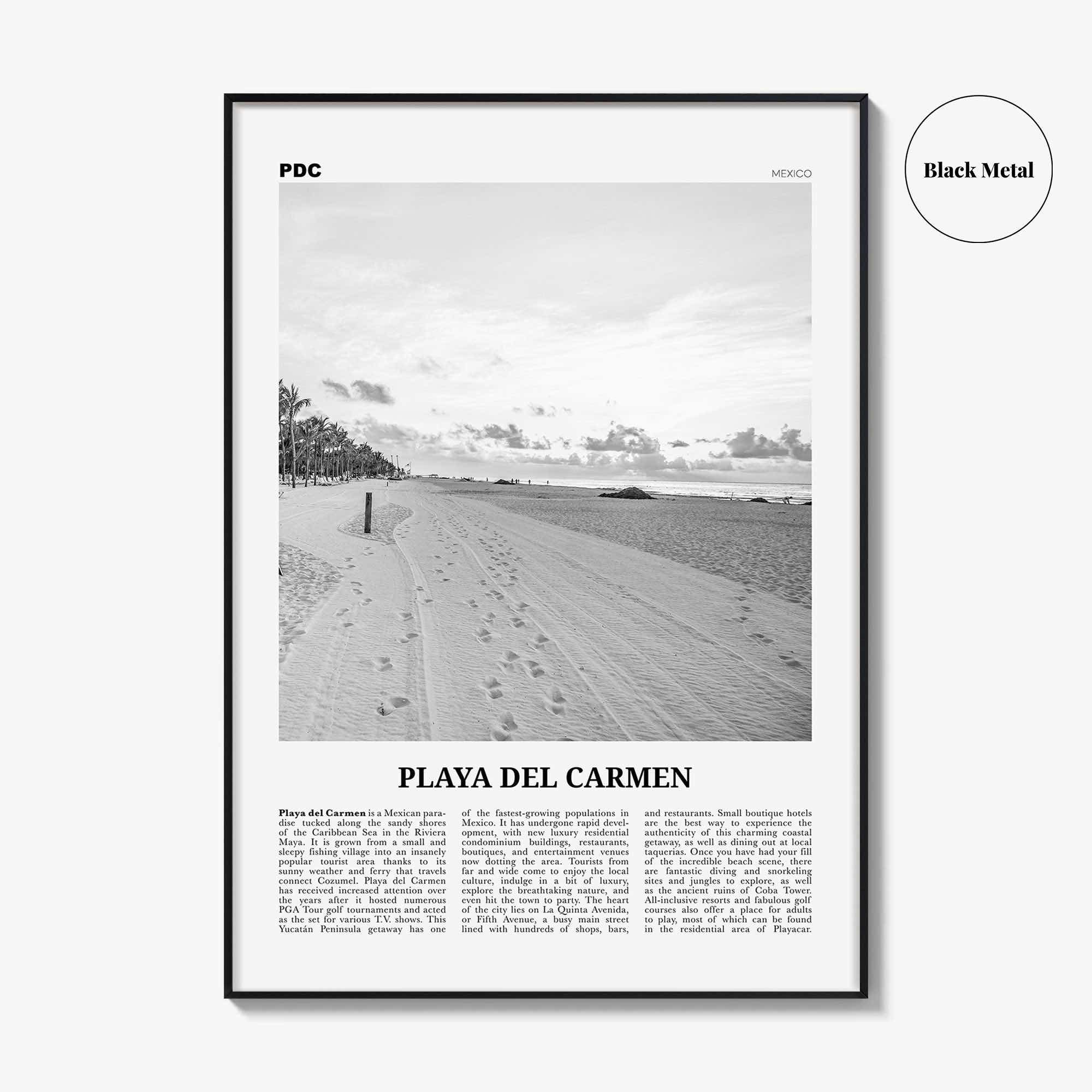 Playa del Carmen Print Black and White, Playa del Carmen Wall Art, Playa del Carmen Poster, Playa del Carmen Photo, Solidaridad, Mexico