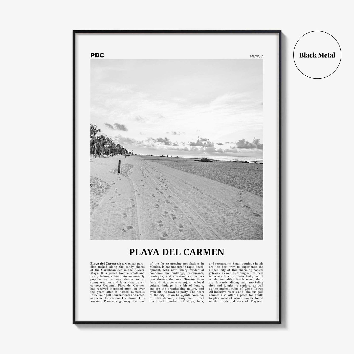 Playa del Carmen Print Black and White, Playa del Carmen Wall Art, Playa del Carmen Poster, Playa del Carmen Photo, Solidaridad, Mexico
