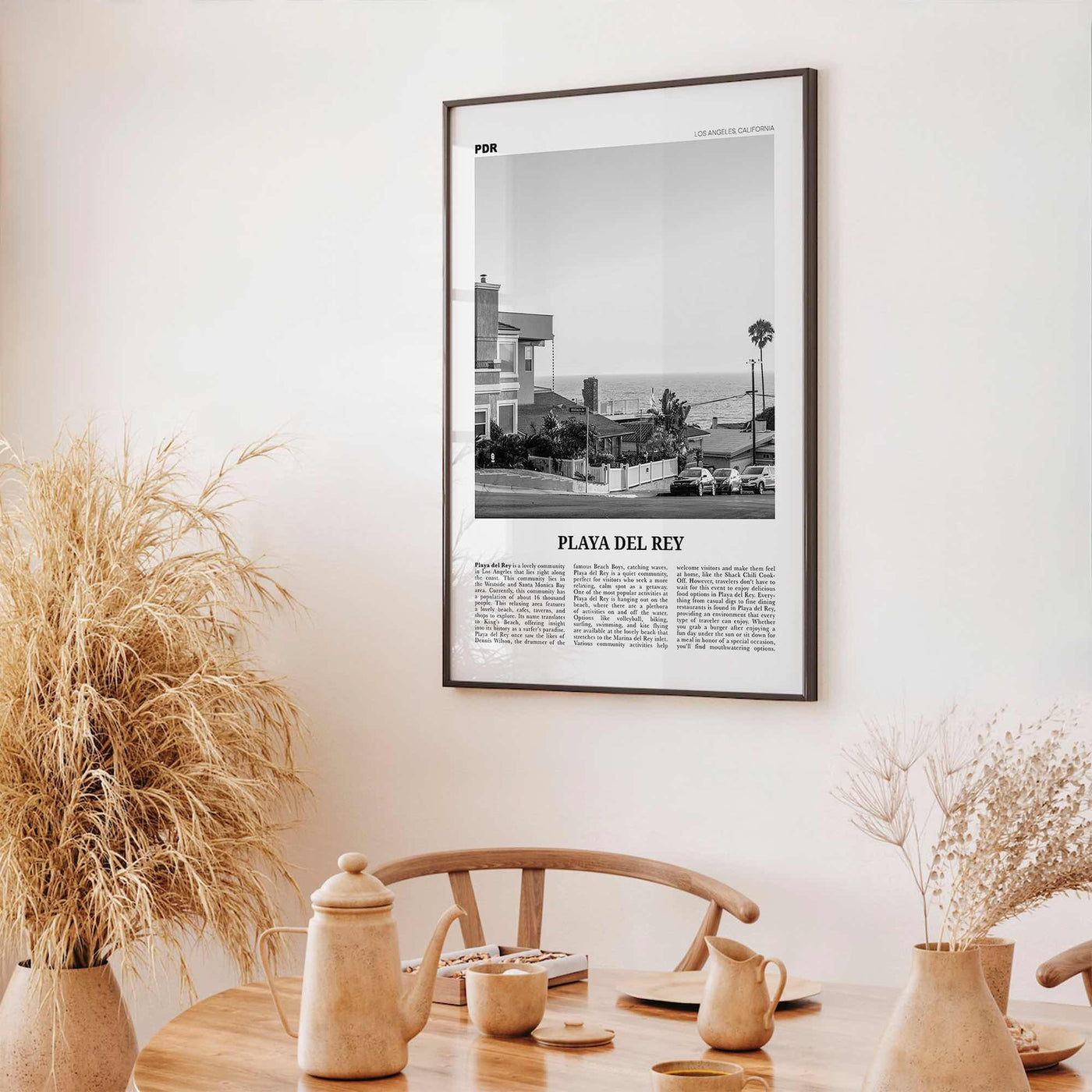 Playa del Rey Print Black and White, Playa del Rey Wall Art, Playa del Rey Poster, Los Angeles, California, USA, United States