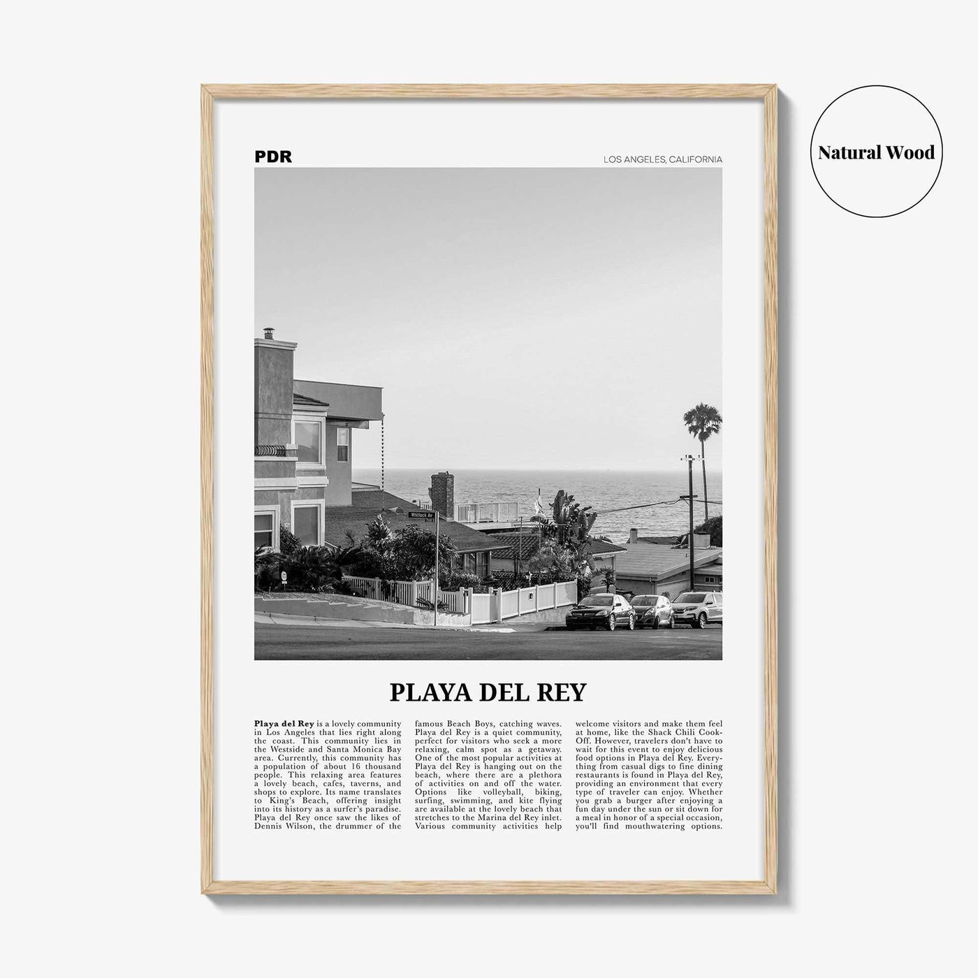 Playa del Rey Print Black and White, Playa del Rey Wall Art, Playa del Rey Poster, Los Angeles, California, USA, United States