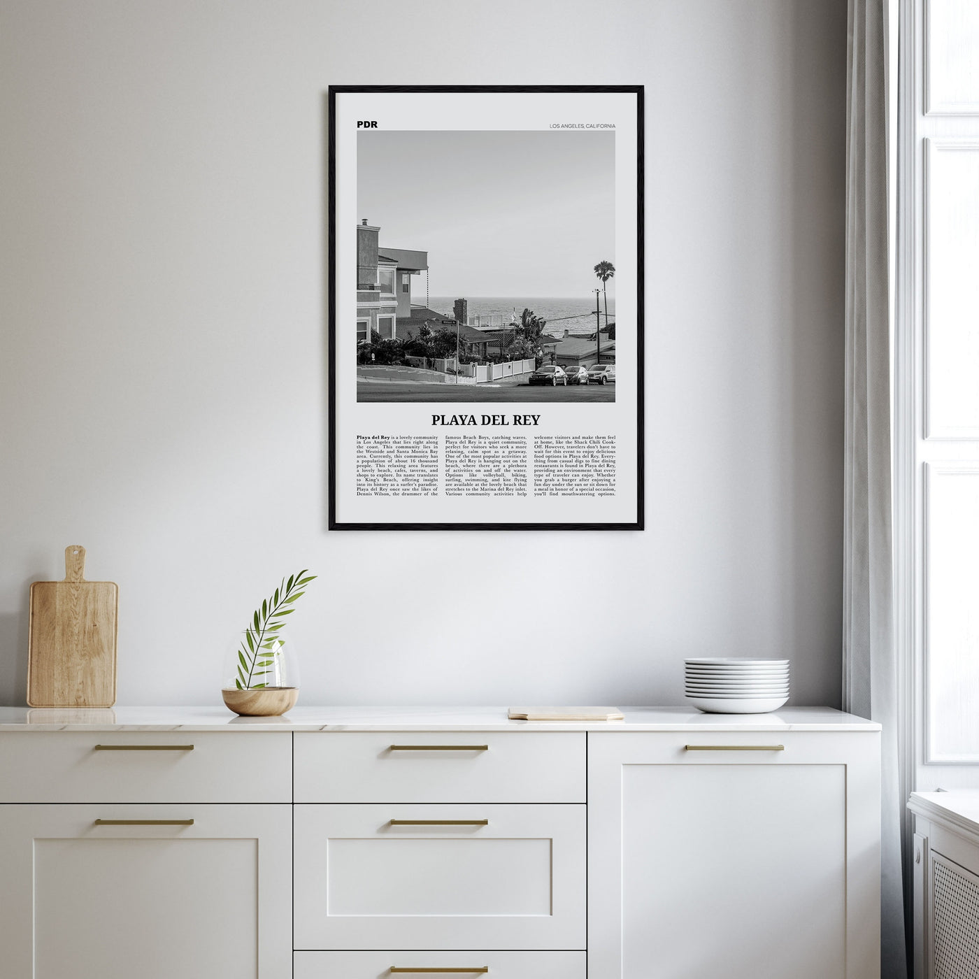 Playa Del Rey Travel B&W Poster