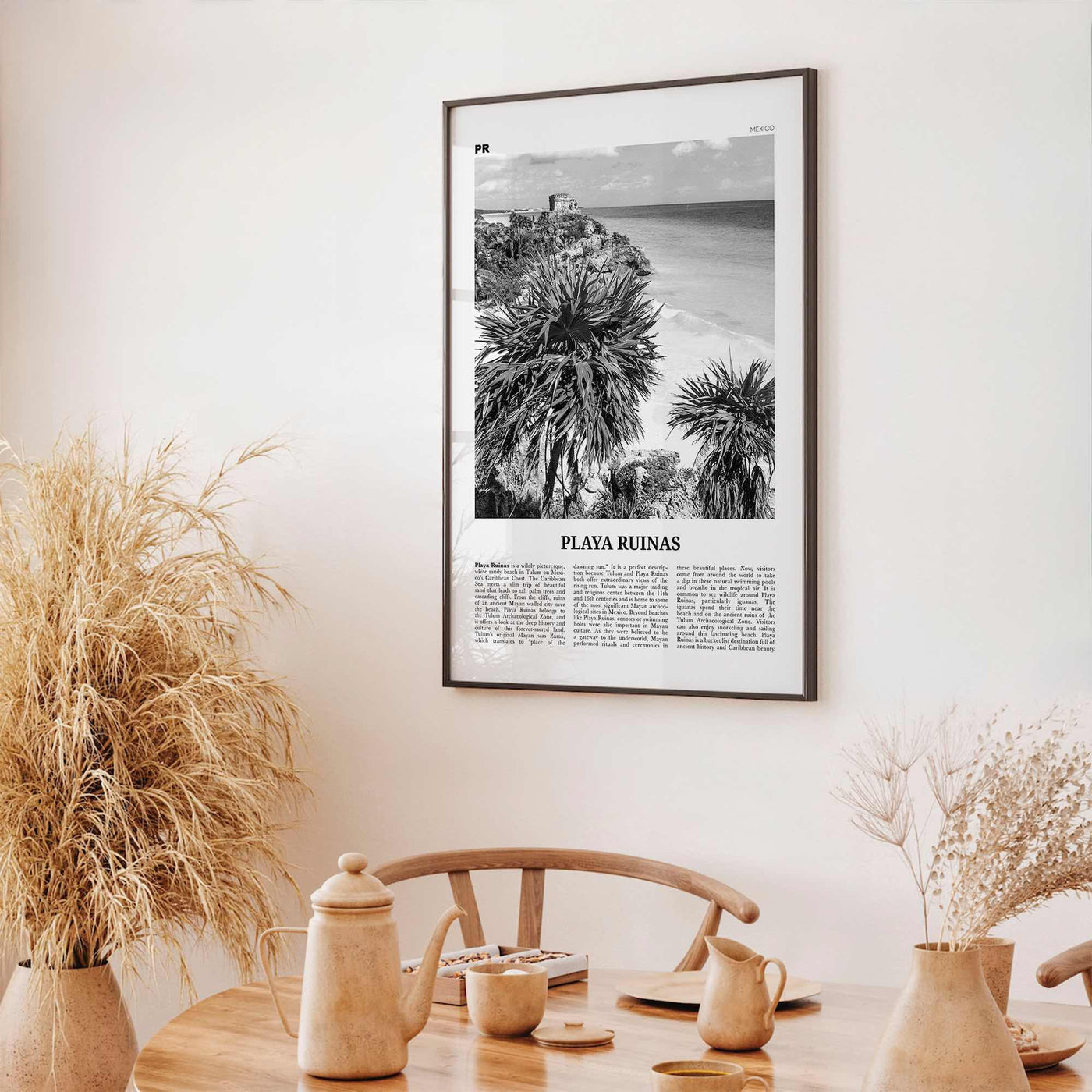 Playa Ruinas Print Black and White, Playa Ruinas Wall Art, Playa Ruinas Poster, Playa Ruinas Photo, Playa Ruinas Wall Décor, Mexico