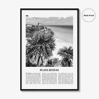 Playa Ruinas Print Black and White, Playa Ruinas Wall Art, Playa Ruinas Poster, Playa Ruinas Photo, Playa Ruinas Wall Décor, Mexico
