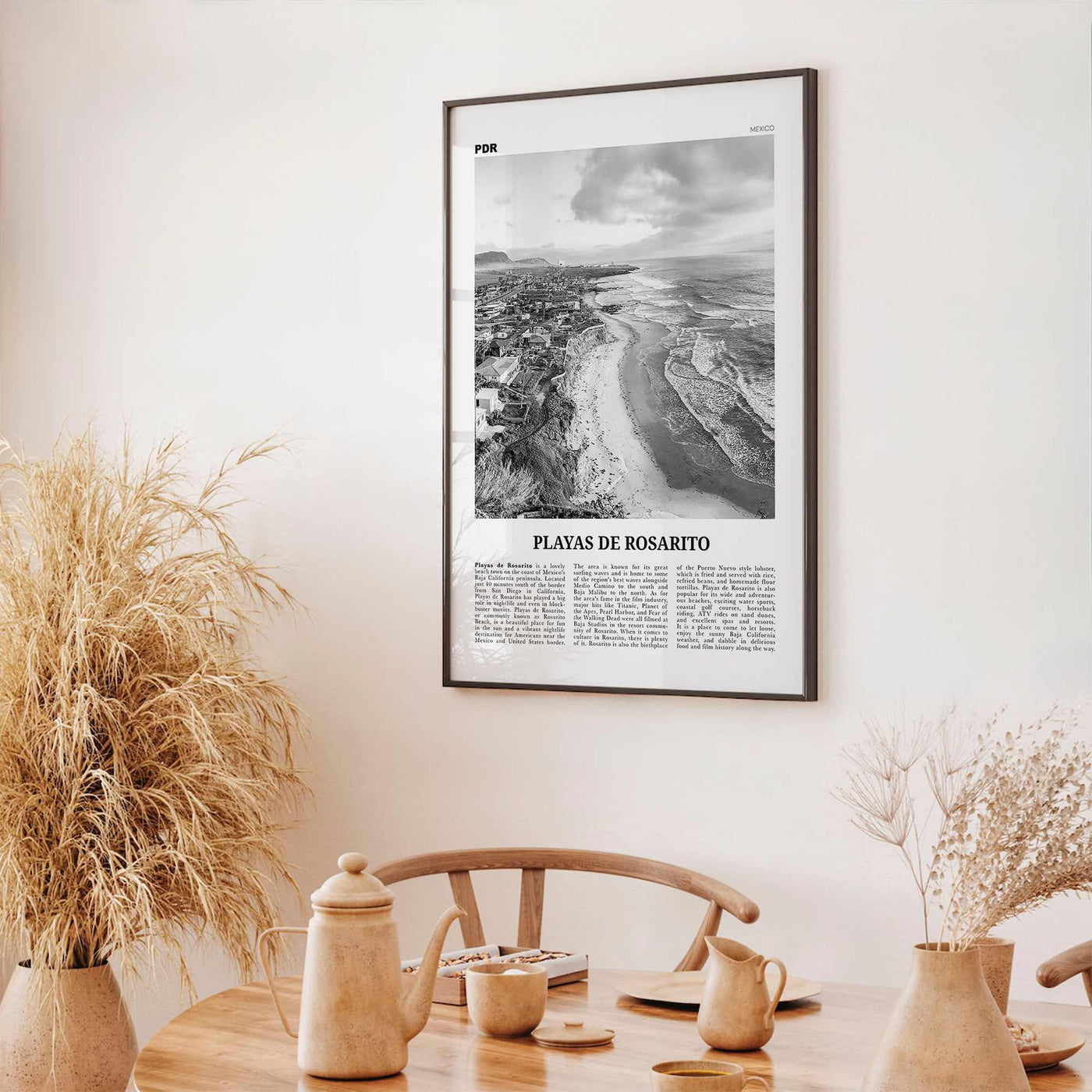 Playas de Rosarito Print Black and White, Playas de Rosarito Wall Art, Playas de Rosarito Poster, Playas de Rosarito Photo, Mexico