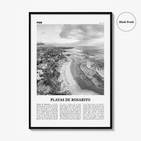 Playas de Rosarito Print Black and White, Playas de Rosarito Wall Art, Playas de Rosarito Poster, Playas de Rosarito Photo, Mexico