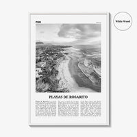 Playas de Rosarito Print Black and White, Playas de Rosarito Wall Art, Playas de Rosarito Poster, Playas de Rosarito Photo, Mexico