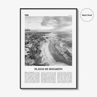 Playas de Rosarito Print Black and White, Playas de Rosarito Wall Art, Playas de Rosarito Poster, Playas de Rosarito Photo, Mexico