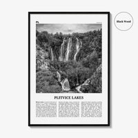 Plitvice Lakes Print Black and White, Plitvice Lakes Wall Art, Plitvice Lakes Poster, Plitvice Lakes Photo, Plitvice Lakes Décor, Croatia