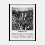 Plitvice Lakes Travel B&W Poster