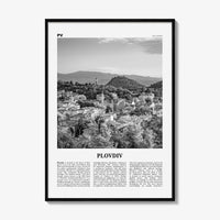 Plovdiv Print Black and White, Plovdiv Wall Art, Plovdiv Poster, Plovdiv Photo, Plovdiv Wall Décor, Plovdiv Map, Bulgaria