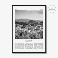 Plovdiv Print Black and White, Plovdiv Wall Art, Plovdiv Poster, Plovdiv Photo, Plovdiv Wall Décor, Plovdiv Map, Bulgaria