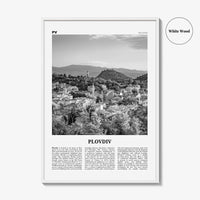 Plovdiv Print Black and White, Plovdiv Wall Art, Plovdiv Poster, Plovdiv Photo, Plovdiv Wall Décor, Plovdiv Map, Bulgaria