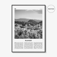Plovdiv Print Black and White, Plovdiv Wall Art, Plovdiv Poster, Plovdiv Photo, Plovdiv Wall Décor, Plovdiv Map, Bulgaria
