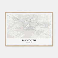 Plymouth Map Landscape Poster