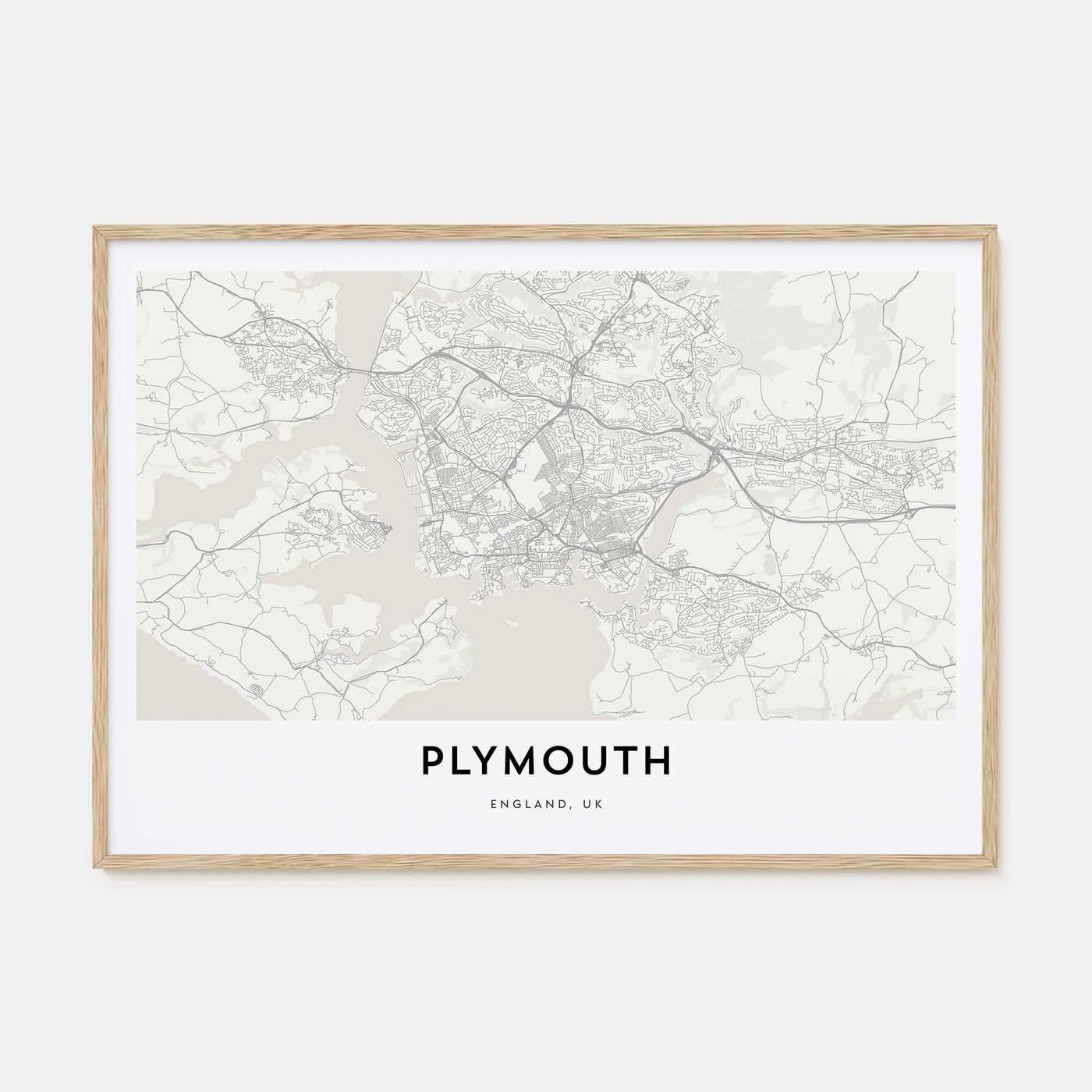 Plymouth Map Landscape Poster
