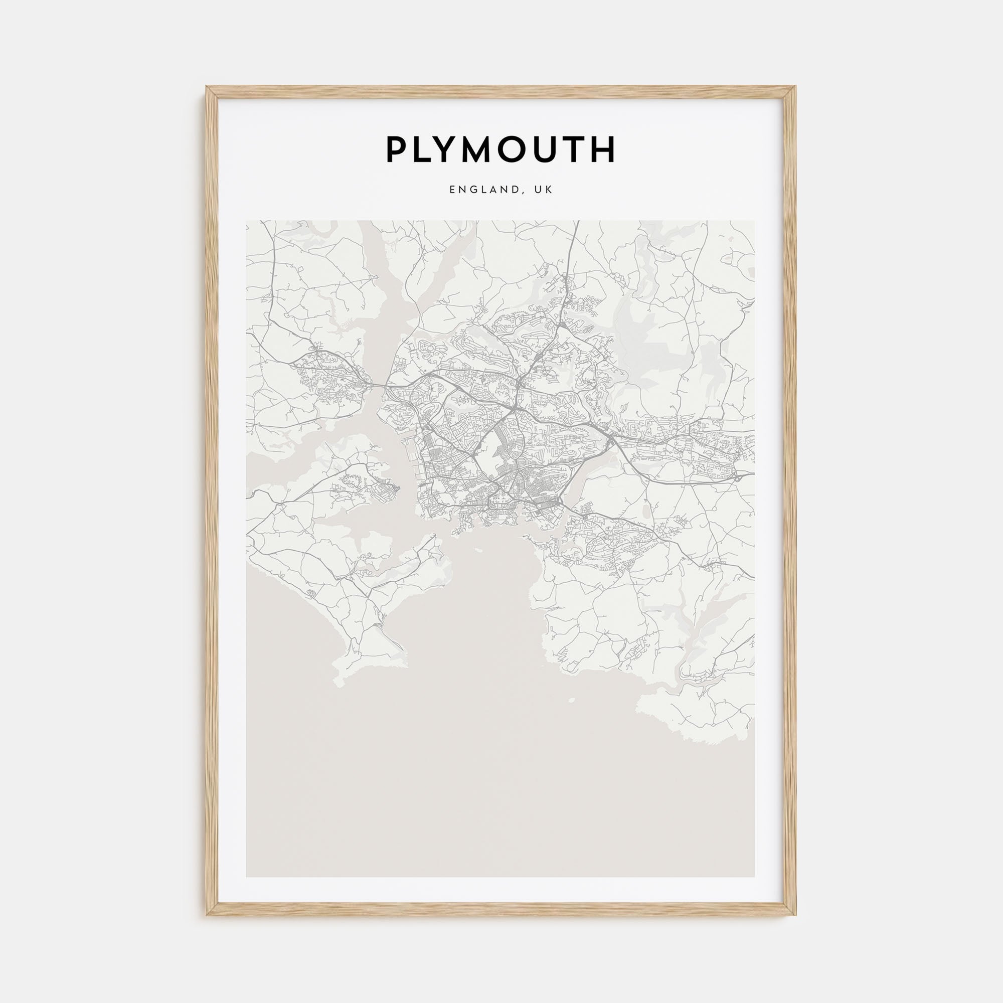 Plymouth Map Portrait Poster