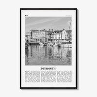 Plymouth Print Black and White, Plymouth Wall Art, Plymouth Poster, Plymouth Photo, Plymouth Wall Décor, England, UK, United Kingdom