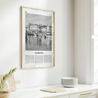 Plymouth Print Black and White, Plymouth Wall Art, Plymouth Poster, Plymouth Photo, Plymouth Wall Décor, England, UK, United Kingdom
