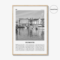 Plymouth Print Black and White, Plymouth Wall Art, Plymouth Poster, Plymouth Photo, Plymouth Wall Décor, England, UK, United Kingdom