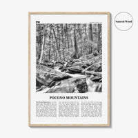 Pocono Mountains Print Black and White, Pocono Mountains  Wall Art, Pocono Mountains Poster,  Pocono Mountains Photo, Pennsylvania, USA