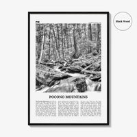 Pocono Mountains Print Black and White, Pocono Mountains  Wall Art, Pocono Mountains Poster,  Pocono Mountains Photo, Pennsylvania, USA